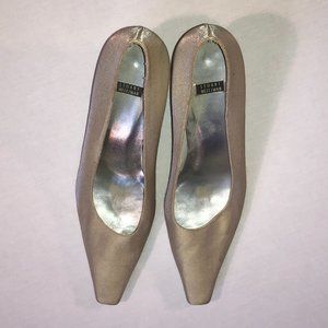 Stuart Weitzman Shiny Cream Heels